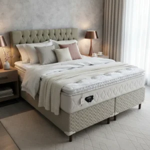 Conjunto Cama Box Queen Ecoflex Molas Ensacadas Lush