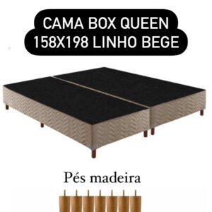 CAMA BOX LINHO BEGE 158X198x30 QUEEN