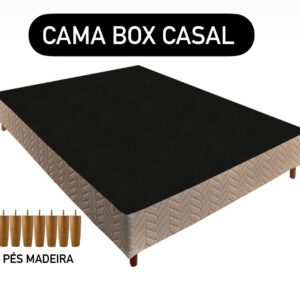 CAMA BOX LINHO BEGE 138X188x28 CASAL