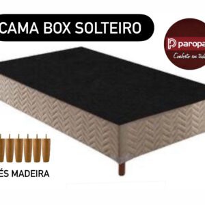 CAMA BOX LINHO BEGE 88X188x30