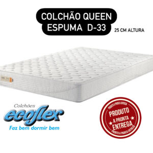 COLCHÃO  ESPUMA D-33  ECOLINE 158X198X25 QUEEN