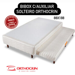BIBOX COM CAMA AUXILIAR BEGE 88X188 SOLTEIRO