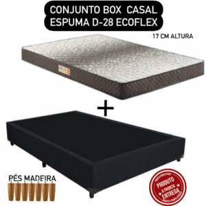 CONJUNTO BOX  ESPUMA D-28 + BOX PLUS CASAL