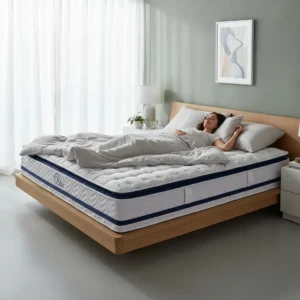 Colchão Molas Ensacadas Blue 193x203x32 King Size Azul-claro