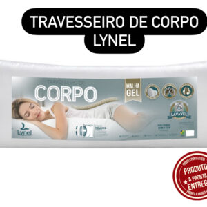 Travesseiro Corpo Body Pillow Malha Gel Lynel 140x50cm Cor Branco