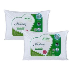 Kit 2 Travesseiros Altenburg Suporte Médio Percal 180 Fios
