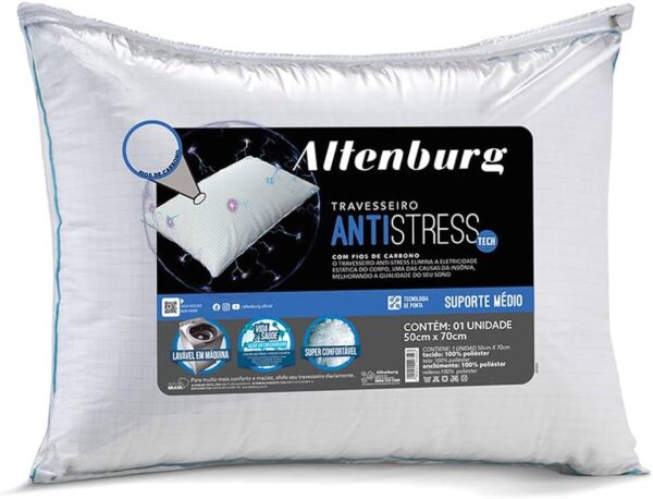 ￼kit 2 Travesseiro Antistress Fios de Carbono 50cm x 70cm Altenburg - Imagem 8