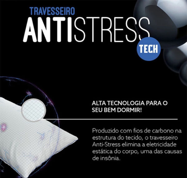 ￼kit 2 Travesseiro Antistress Fios de Carbono 50cm x 70cm Altenburg - Imagem 5