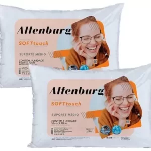 Kit 2 Travesseiros Altenburg Soft Touch Branco 50cm x 70cm