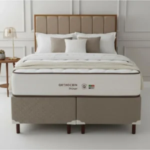 Conjunto Cama Box Queen Molas Ensacadas Primor Orthocrin Bege