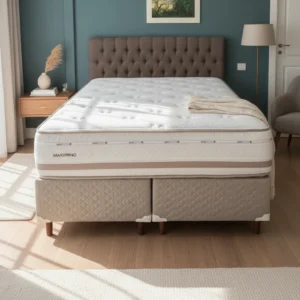 Conjunto Cama Box Queen Molas Maxspring England Herval Bege