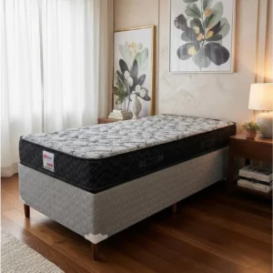 Conjunto De Cama Solteiro Espuma Ag-80 Prime Gold Paropas Cinza