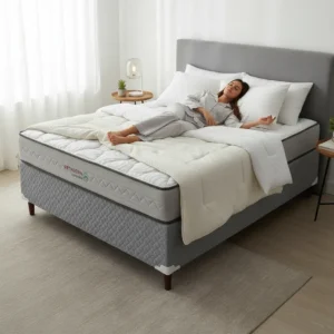 Conjunto Cama Box Casal Orthocrin Light Pedic Espuma D80 Cinza-escuro