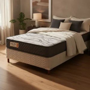 Conjunto Box Solteiro Espuma D-20 Ecoline Ecoflex 88x188 Bege