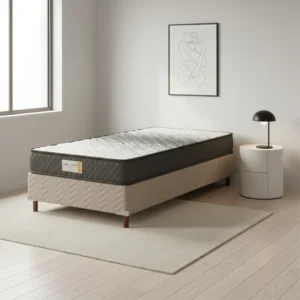 Conjunto Box Ecoline Espuma D-28 Ecoflex Solteiro Bege