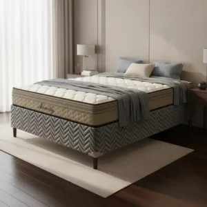 Conjunto Cama Box Casal Paropas Marcelly Molas Ensacadas Cinza