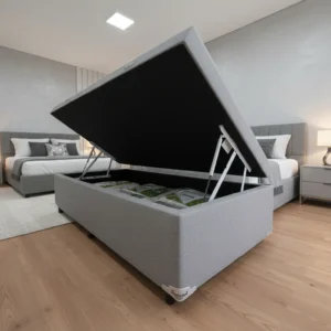 Cama Box Baú 88x188 Solteiro Frete Grátis Com Montagem. Cinza